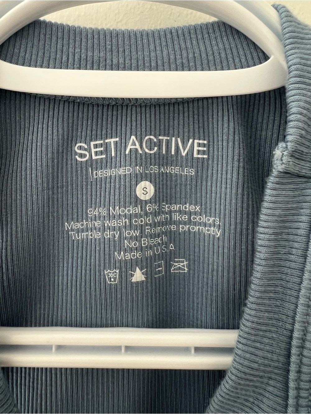 SET Active Dusty Blue Ribbed Racerback Tank - Picture 2 of 3